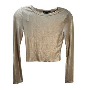 FOREVER 21‎ Ribbed Long-Sleeve Crop Top Small NWOT